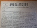 Ziarul obsevatoriulu august 1883-ziar politic,national economic si literar,sibiu