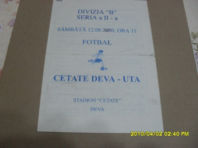 program Cetate Deva - UTA foto