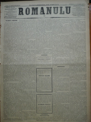 Ziarul Romanulu , 11 Noiembrie 1873 foto