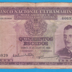 (1) BANCNOTA MOZAMBIC - 500 ESCUDOS 1953 (30 IULIE), COLONIE PORTUGHEZA,MAI RARA