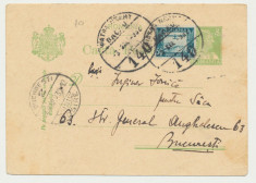 1932 ROMANIA carte postala cu stampila rara feroviara Piatra Neamt - Bacau foto