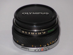 Olympus OM F.Zuiko Auto-S 50mm F1.8 + Capac fata - Transport gratuit prin posta! foto