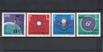 ROMANIA 1967 LP 665 EXPO &amp;#039;67 - MONTREAL SERIE MNH foto