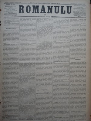 Ziarul Romanulu , 24 Noiembrie 1873 foto