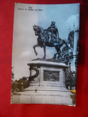 Ilustrata Iasi Statuia lui Stefan cel Mare circulat 1963 foto