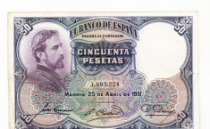 bnk bn Spania 50 pesetas 1931 foto