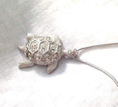 Colier- lantisor placat cu aur 18k si pietre SWAROVSKI, pandantiv foto