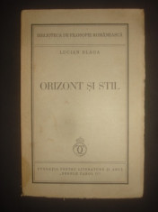 LUCIAN BLAGA - ORIZONT SI STIL (1936) foto