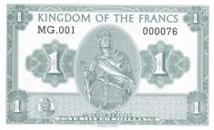 Bancnota Regatul francilor 1 Silver Shiling - SPECIMEN ( hartie cu filigran ) foto