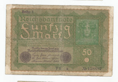 LL bancnota Germania 50 marci 1919 VG foto