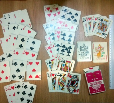 CARTI JOC VINTAGE GIRAFFE - LIPSA 5 NEGRU SI DAMA ROMB foto