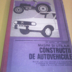 MASINI SI UTILAJE CONSTRUCTII DE AUTOVEHICOLE GH.FRATILA/E.DRAGHICI MANUAL 1981