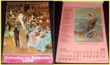Calendar 1986 Romante, 12 file, 34x24cm, de perete. Maria Tanase, Paul Miracovici. Calendar Colectie