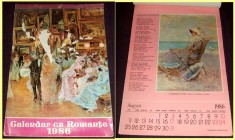1986 Calendar cu Romante, 12 file format 34 x 24 cm, calendare de perete