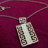 REDUCERE-Lantisor VERSACE -INOX placat aur alb zirconiu albe-GRAVAT, 18k, Galben