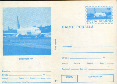 Intreg postal CP 1994,necirculat - Avionul de calatori Boeing B 737 foto