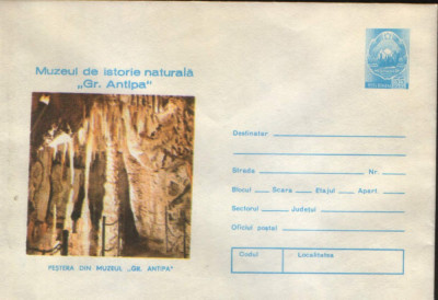 Intreg postal 1974,necirculat - Pestera din Muzeul &amp;quot;Gr. Antipa&amp;quot; foto