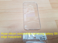 Husa silicon compatibila samsung galaxy S6 edge trasparent foto