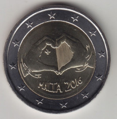 moneda 2 euro comemorativa MALTA 2016, LOVE - UNC foto