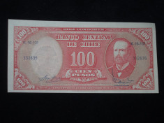 Chile . 100 pesos . ND(1960-1961) . UNC . necirculata foto