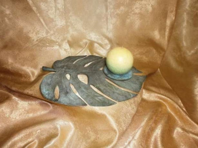 Exotic! Sculptura Art Deco bronz verdigris, sfesnic, colectie cadou foto