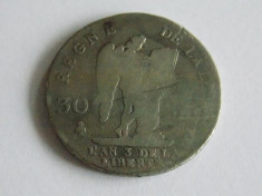 Moneda argint 30 sols 1791 Franta -1128 foto