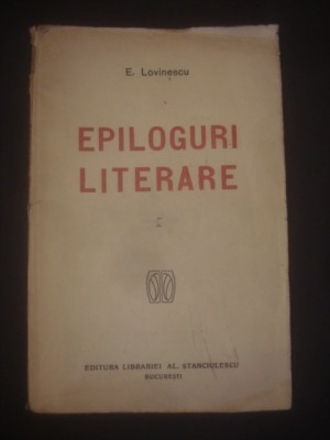 E. LOVINESCU - EPILOGURI LITERARE 1919 foto