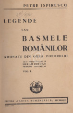 Legende sau basmele romanilor adunate din gura lumii, vol. I foto