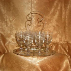 Set servit tarie alama/bronz/cristal, stil Victorian, colectie/cadou