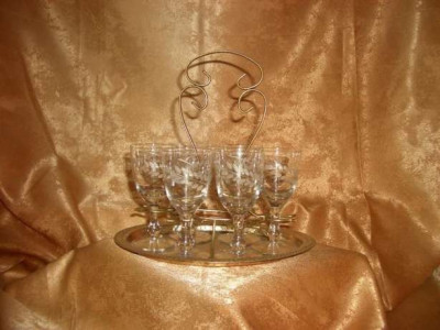 Set servit tarie alama/bronz/cristal, stil Victorian, colectie/cadou foto