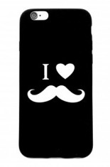 Husa TPU Plush I love Moustache Apple iPhone 5G / 5S / SE foto