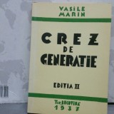 VASILE MARIN CREZ DE GENERAȚIE 1977 236P EDIȚIA A 4A MIȘCAREA LEGIONARA CODREANU