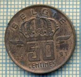 8584 MONEDA- BELGIA(BELGIE) - 50 CENTIMES -anul 1991 -starea ce se vede foto