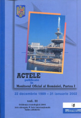 LICHIDARE-Actele publicate in Monitorul Oficial al Romaniei, vol. II- 22 decembrie 1989-31 ianuarie 2002 - Autor : - - 109925 foto
