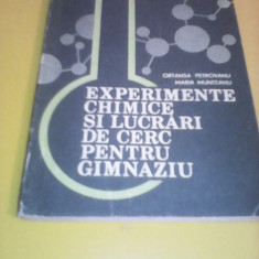 EXPERIMENTE CHIMICE SI LUCRARI DE CERC PENTRU GIMNAZIU ORTANSA PETROVANU 1983