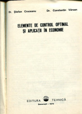 LICHIDARE-Elemente de control optimal si aplicatii in economie - Autor : Stefan Cruceanu , Constantin Varsan - 106294 foto