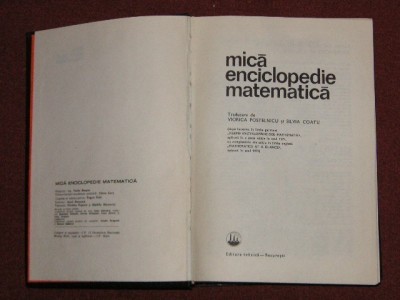 Mica enciclopedie matematica foto