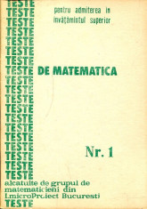 LICHIDARE-Teste de matematica pentru admiterea in invatamantul superior- nr.1 - Autor : V. Baciu - 93979 foto