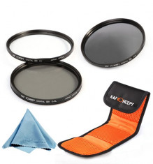 Set de 3 filtre UV CPL ND8 pe 77mm K&amp;amp;F Concept + Bonus microfibra . foto