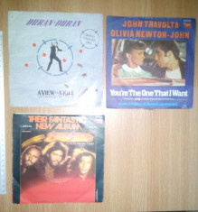 LOT 3 VINIL - DURAN DURAN ,BEE GEES ,JOHN TRAVOLTA foto