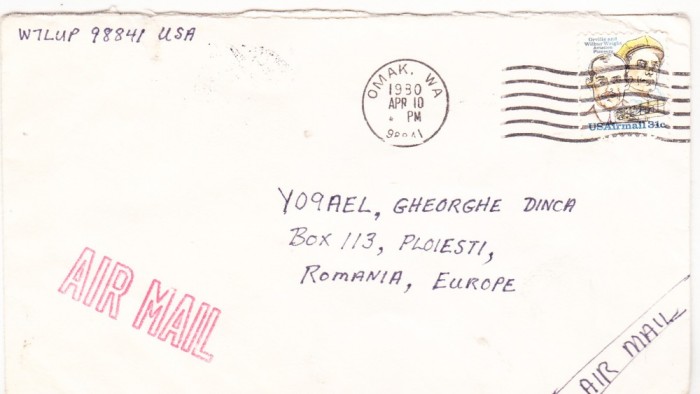bnk fil - Aerofilatelie - circulatie Posta aeriana USA Romania
