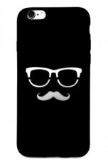 Husa TPU Plush Glasses &amp;amp; Moustache Samsung Galaxy S6 foto