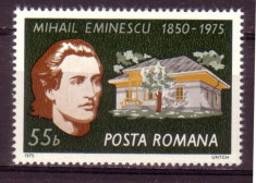 Romania 1975 - ANIVERSARE MIHAI EMINESCU, timbru nestampilat FL89 foto