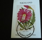 INDIA (NAGALAND) 1972 &ndash; FLORI, colita stampilata, A7, Stampilat