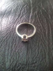 inel de aur alb 18K cu diamant foto