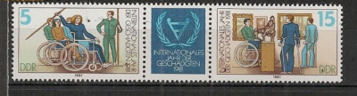 GERMANIA (DDR) 1981&amp;ndash;ANUL INTERNATIONAL PERSOANE CU HANDICAP, straif MNH, A1 foto