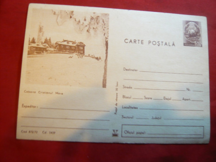 Carte Postala ilustrata - Cabana Cristianu Mare cod 872/72