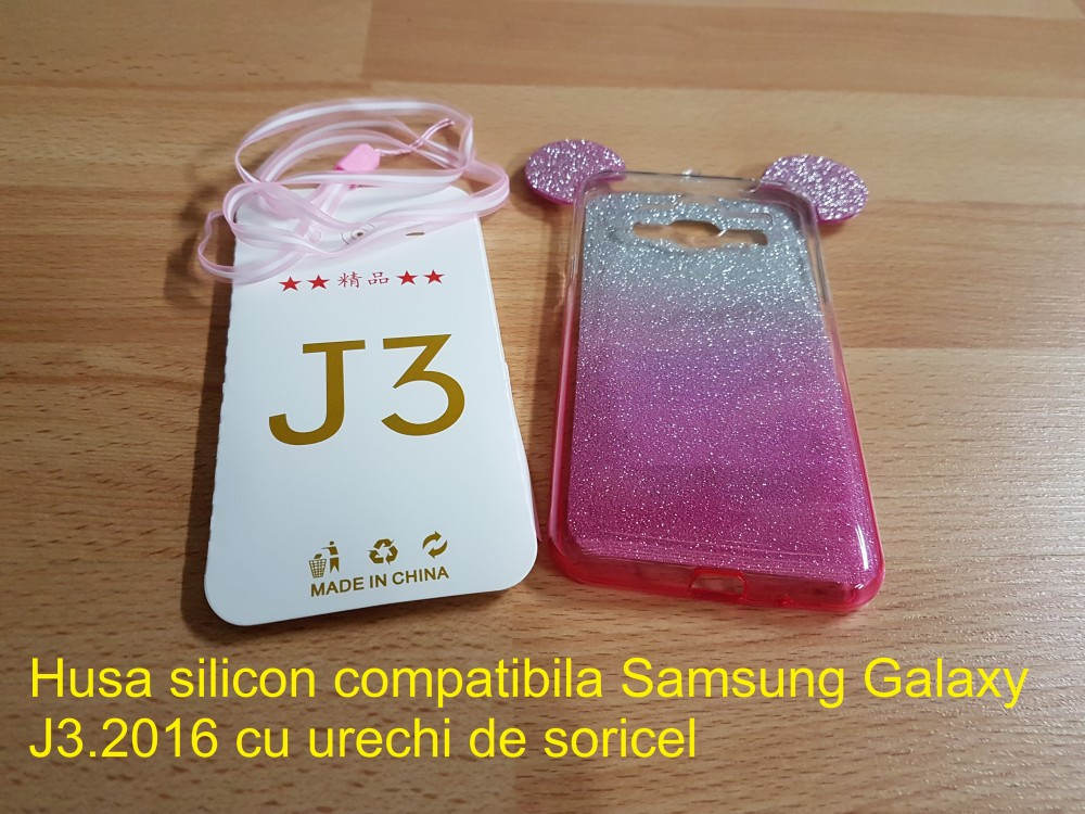 Husa silicon compatibila Samsung Galaxy J3.2016 cu urechi de soricel |  arhiva Okazii.ro