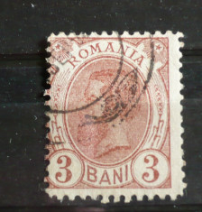 Romania 1893/1908 - REGELE CAROL I SPIC DE GRAU, timbru stampilat FL186 foto