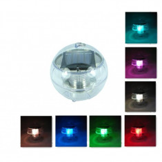 Lampa LED solara, plutitoare, multicolora foto